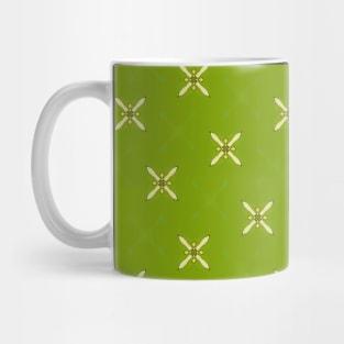 Light Green Plusses on Dark Lime Background - WelshDesignsTP003 Mug